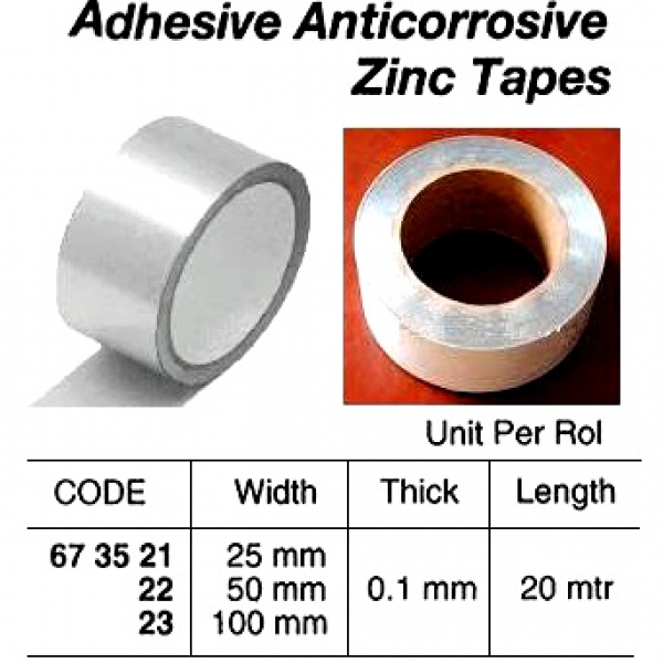 673523-ZINC TAPE ADHESIVE, ANTI-CORROSIVE 100X0.1MMX20MTR